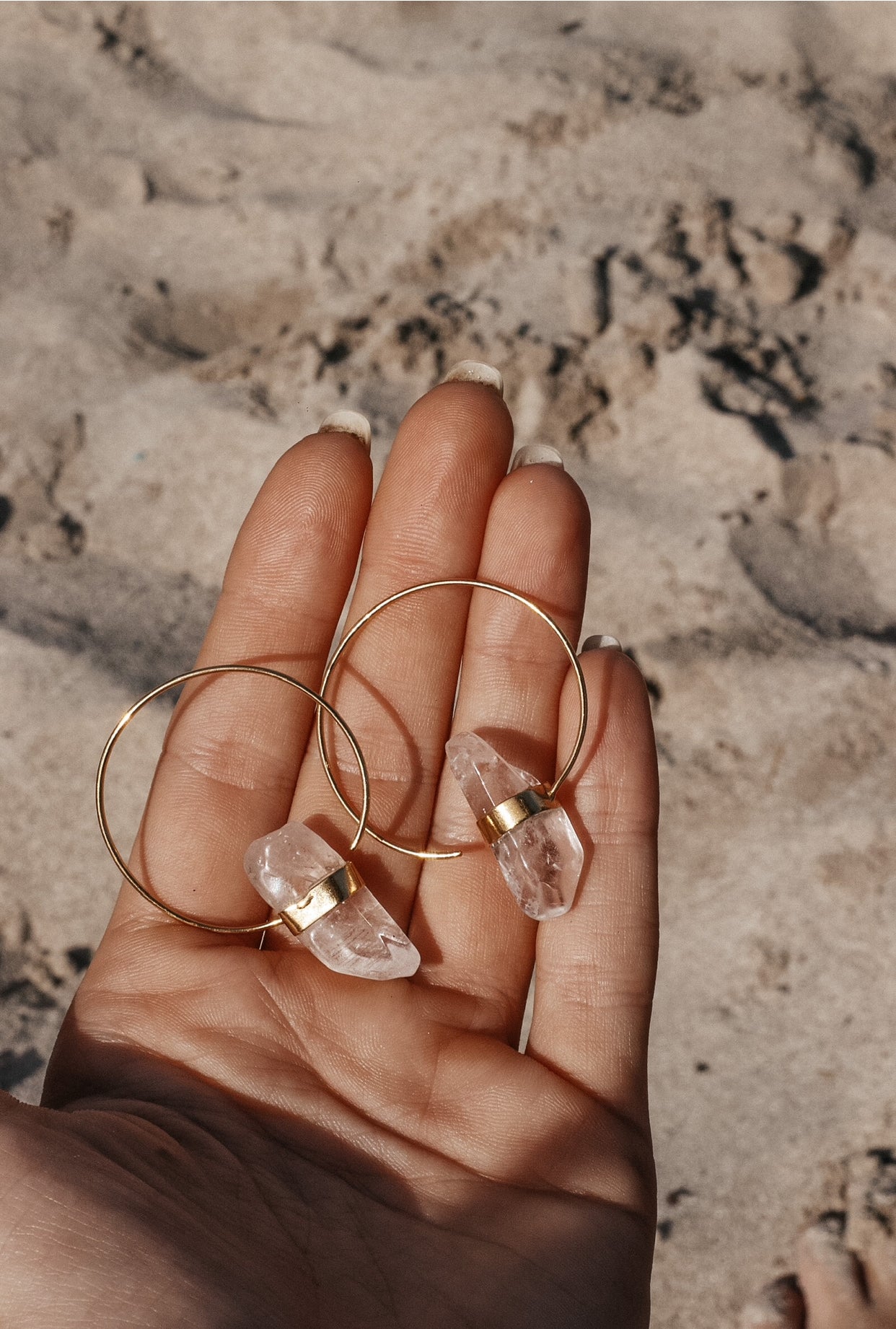 Creole Clarity 24k gold-plated with rock crystal