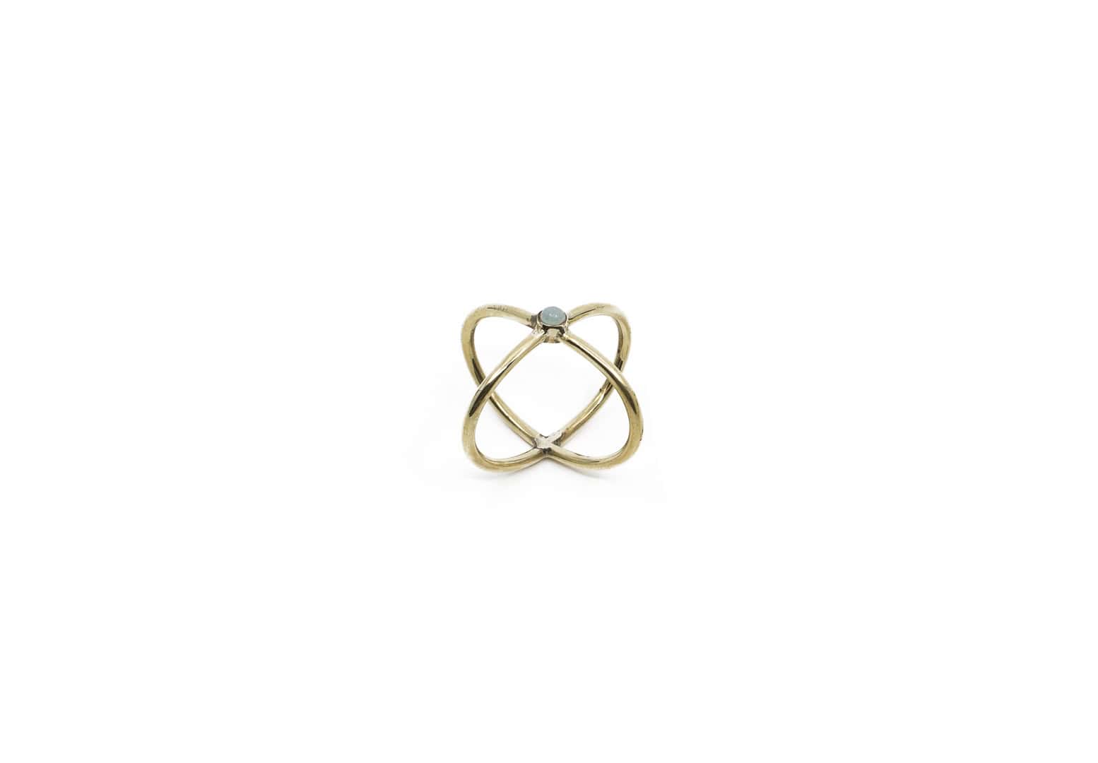 Ring Kova aus nickelfreiem Messing mit Halbedelstein