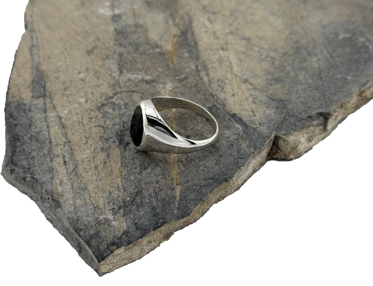 Herrenring Silber Onyx