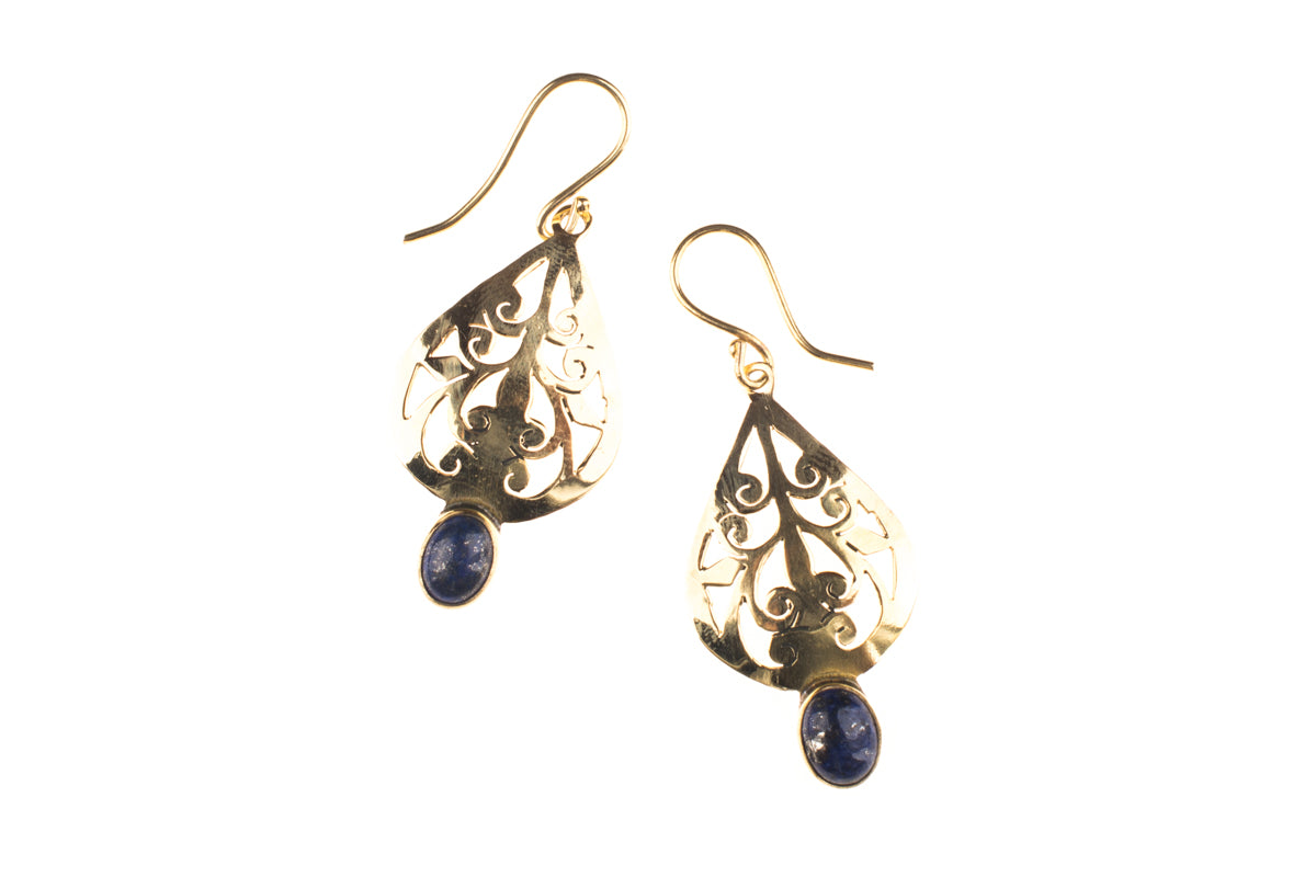 Messing mit einem Halbedelstein roten Jaspis/Labradorit/Lapis Lazulith/Mondstein/Onyx