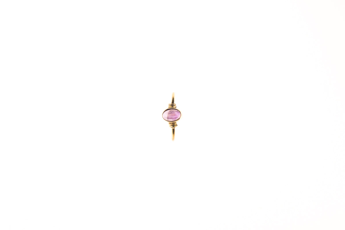 Ring aus nickelfreiem Messing mit einem Halbedelstein Amethyst/Aventurin/roten Jaspis/Türkis/Granat/Labradorit/Rauchquarz