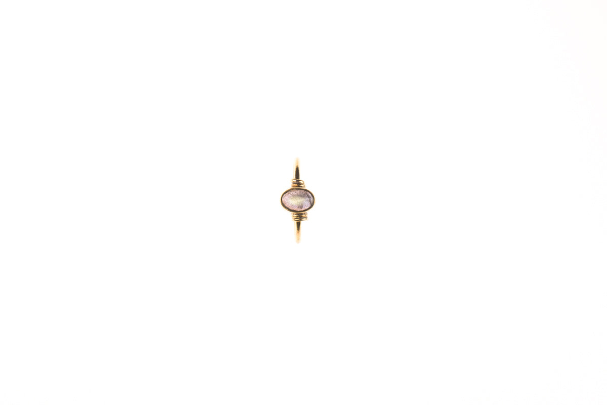 Ring aus nickelfreiem Messing mit einem Halbedelstein Amethyst/Aventurin/roten Jaspis/Türkis/Granat/Labradorit/Rauchquarz