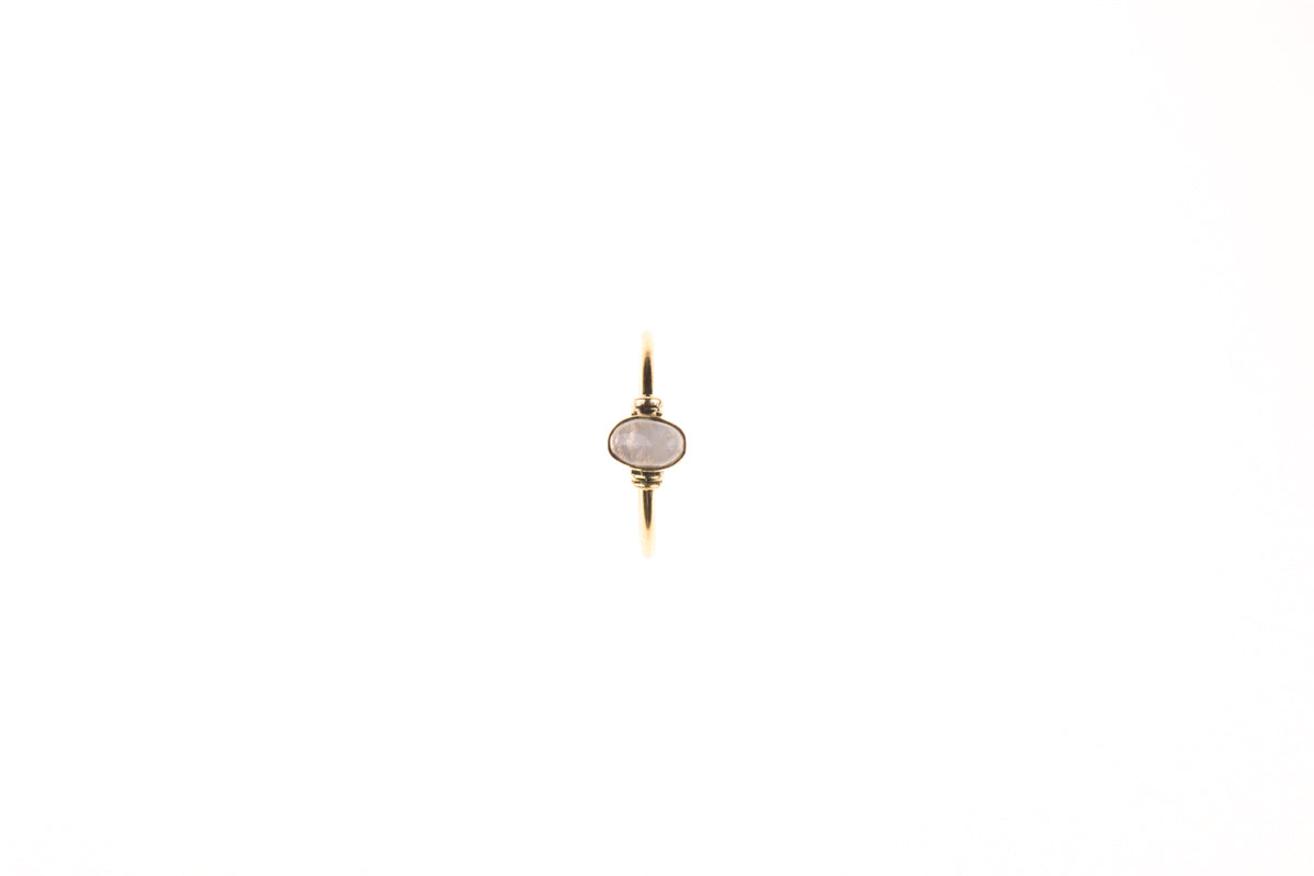 Ring aus nickelfreiem Messing mit einem Halbedelstein Amethyst/Aventurin/roten Jaspis/Türkis/Granat/Labradorit/Rauchquarz