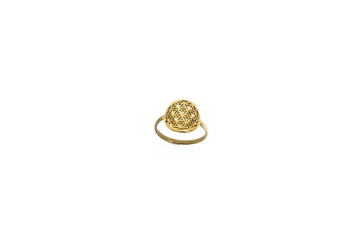 Ring aus nickelfreiem Messing mit der Blume des Lebens