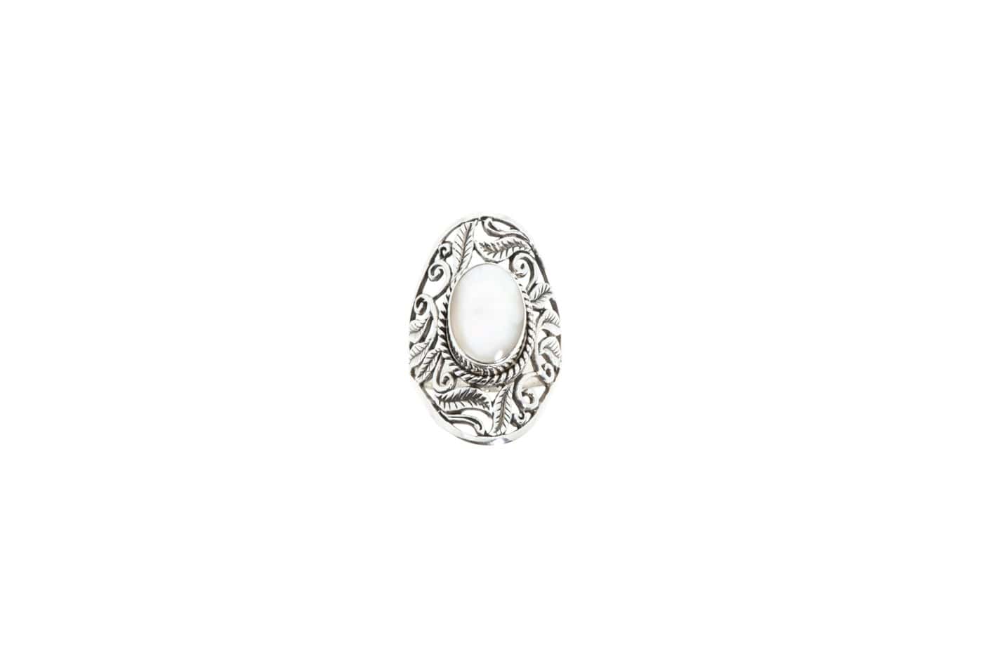 Ring Neva aus Sterling Silber 925 mit Perlmut oder Roter Koralle