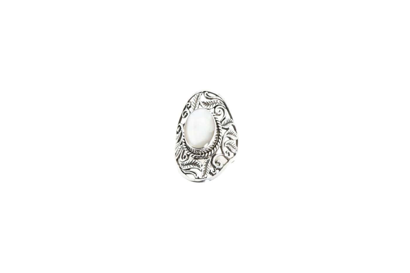 Ring Maris aus Sterling Silber 925 mit Perlmut oder Roter Koralle