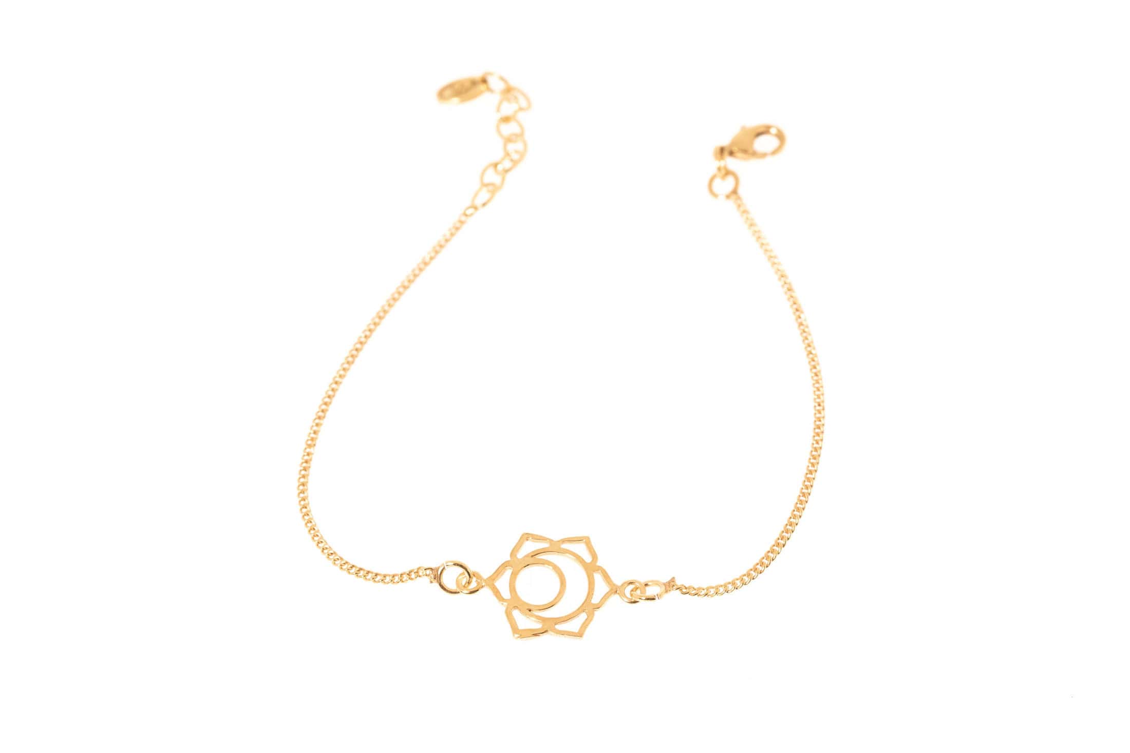 Armkette Messing 24K vergoldet mit Sakral-Chakra Symbol