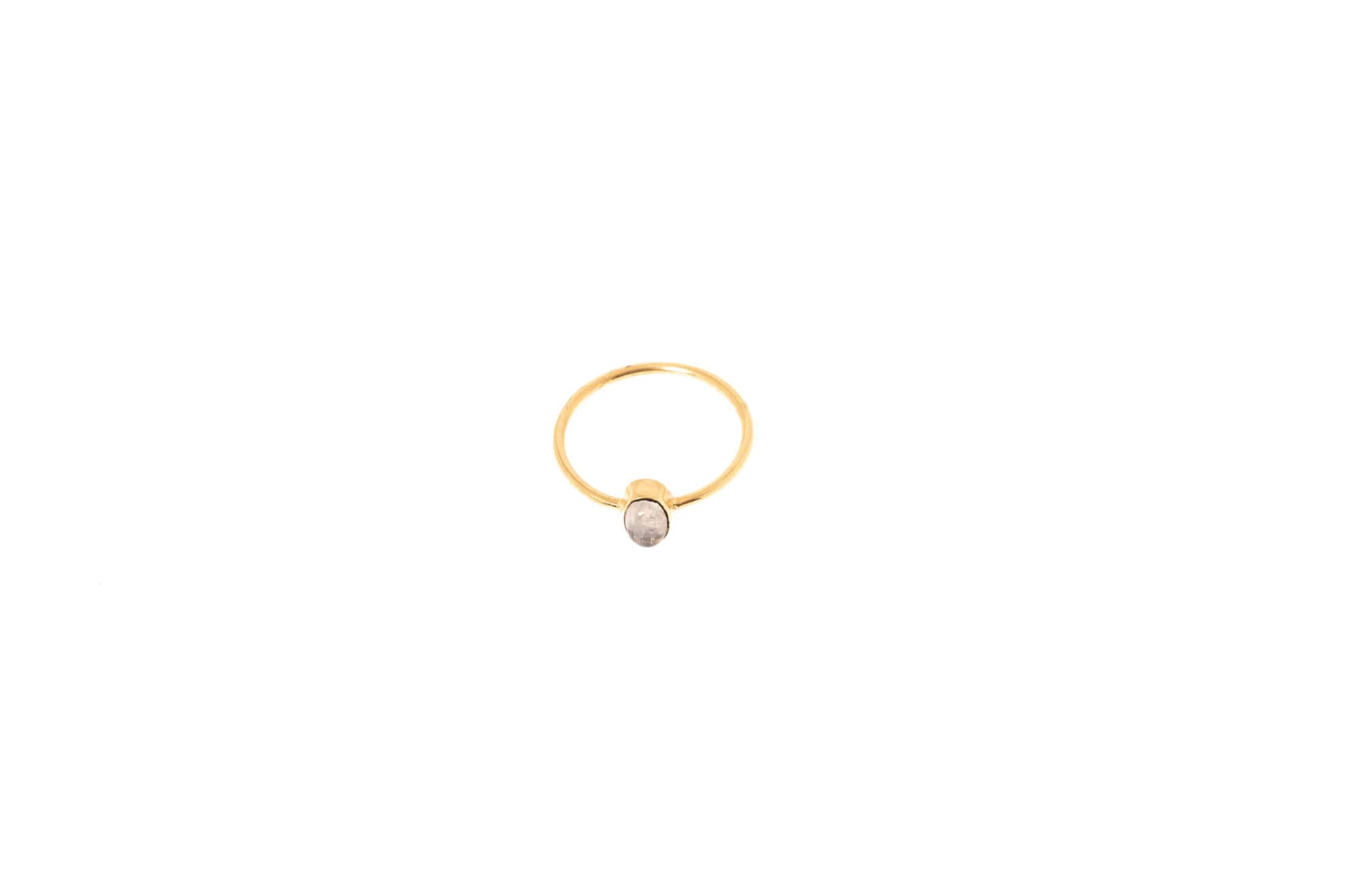 Anima gold-plated ring with semi-precious stone