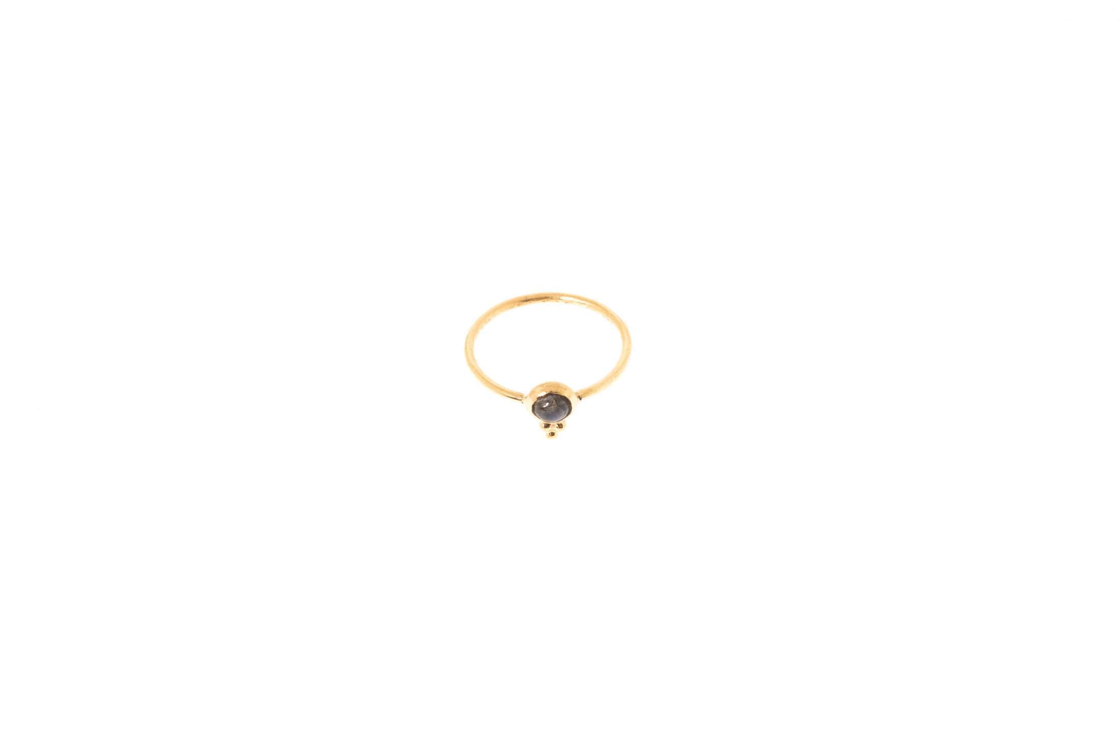 Messing Ring 24K vergoldet mit einem Mondstein
