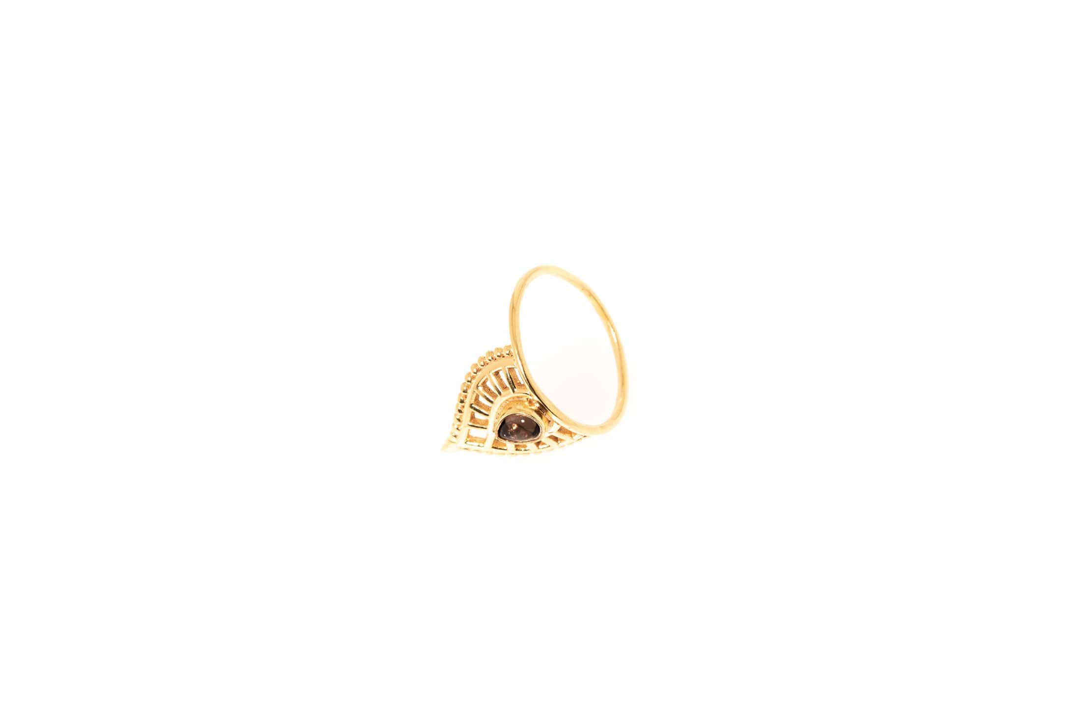 Bague Elara plaquée or avec pierre semi-précieuse