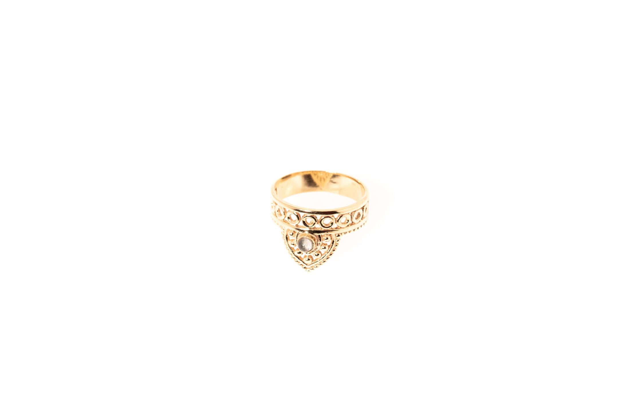 Bague Liria plaquée or avec quartz fumé ou quartz rose