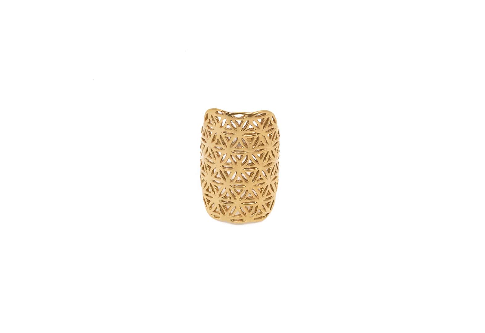 Ring Lumis 24k vergoldet mit Blume des Lebens