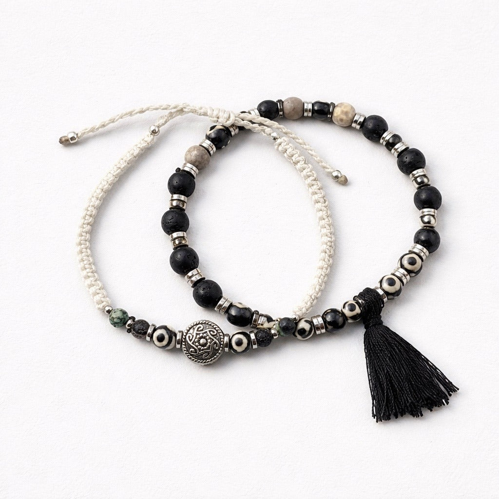 Men's Bracelet Aven with Lava Stone