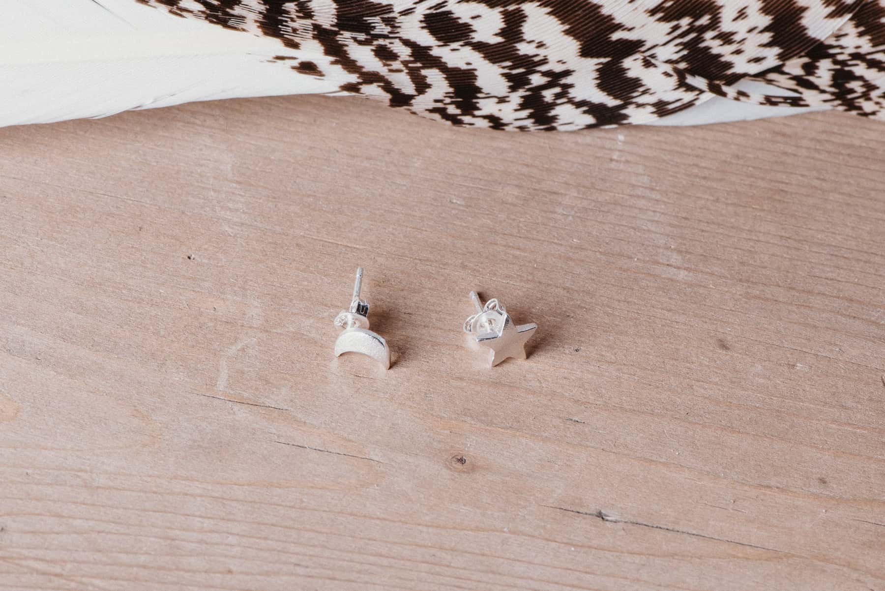 Ohrstecker Moon & Stars Silber