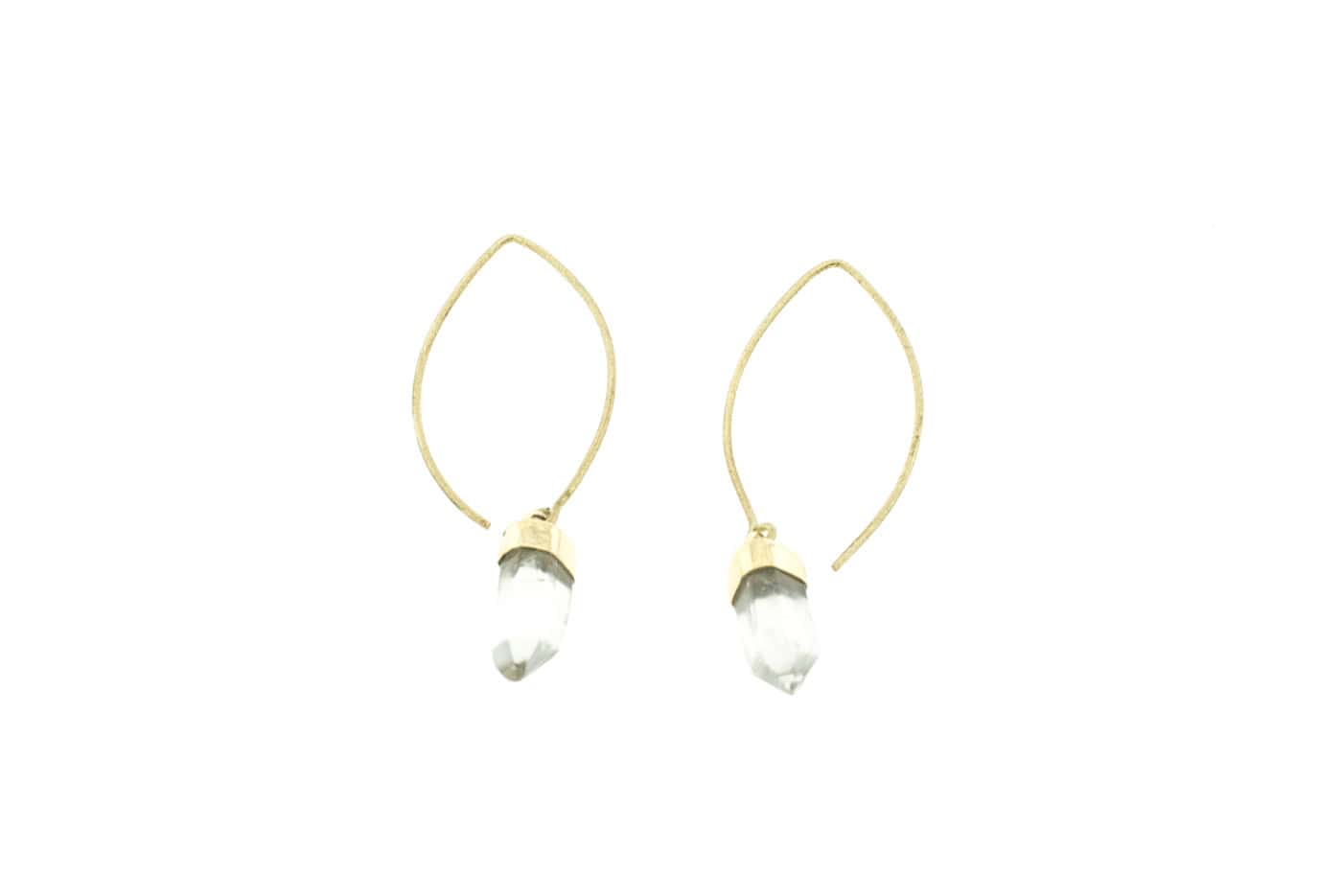 Ohrschmuck aus nickelfreiem Messing mit einem Bergkristall