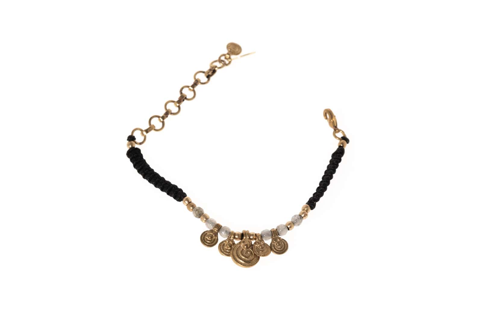 Nima bracelet with labradorite in brass