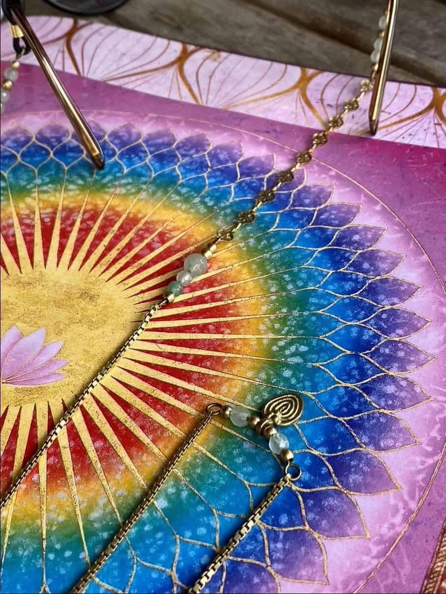 Brillenkette Awaken mit Aventurin & Jade