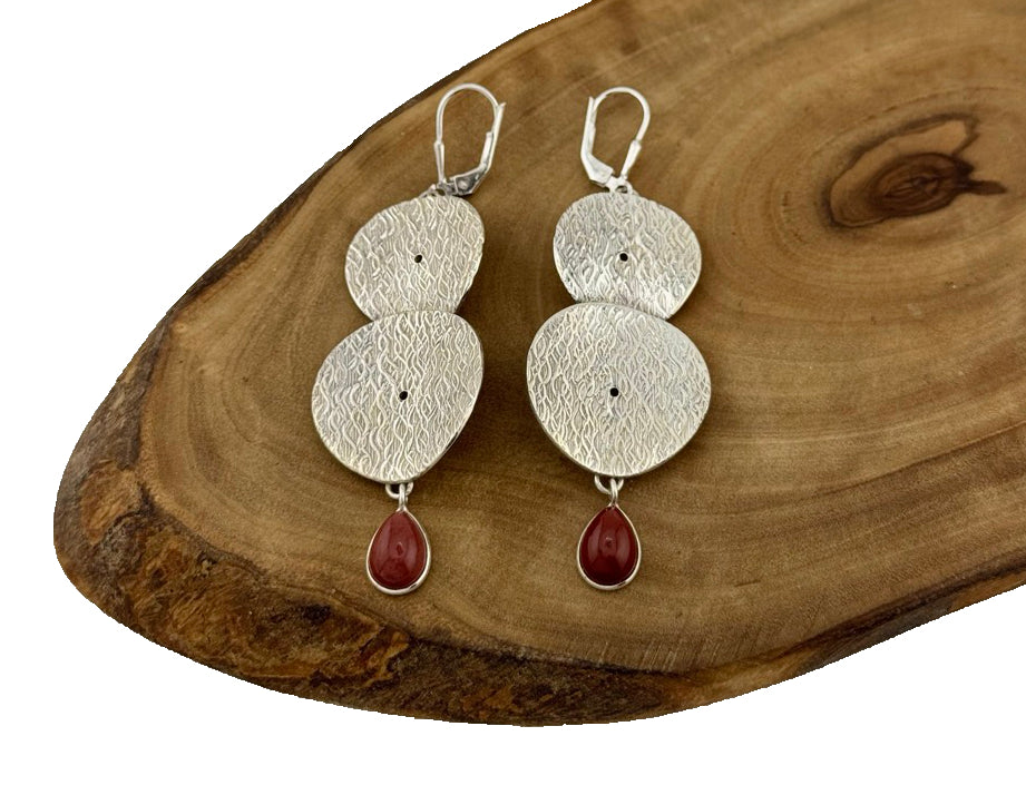 Silber Ohrringe roter Jaspis