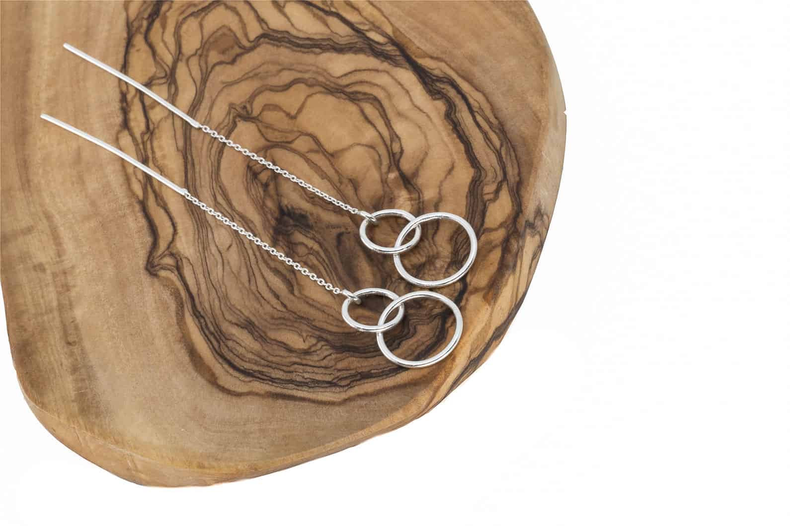 Silber Ohrring mit doppelter Creole