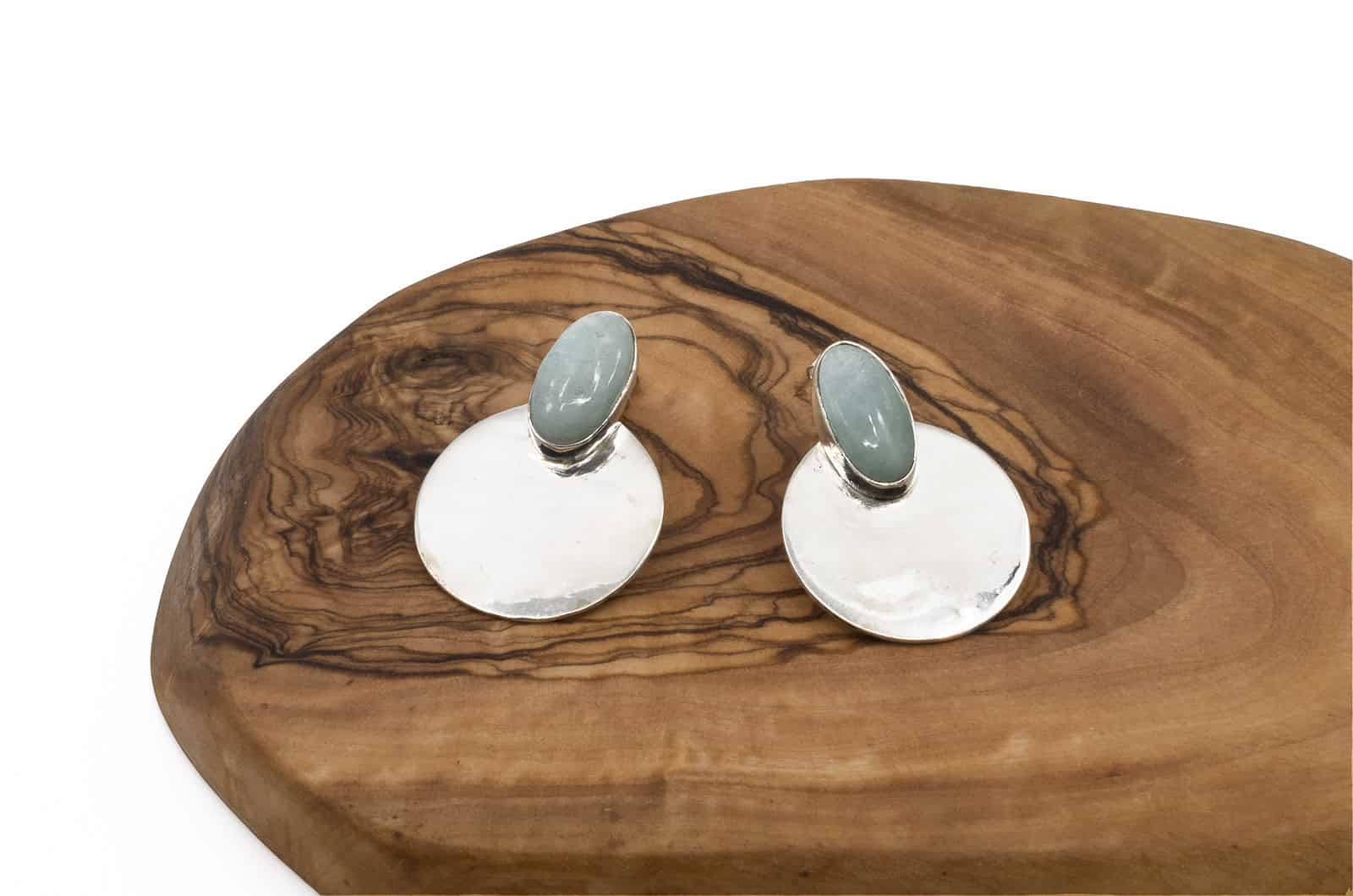 Ohrring Niva Silber 925 mit Amazonit oder Rosenquarz