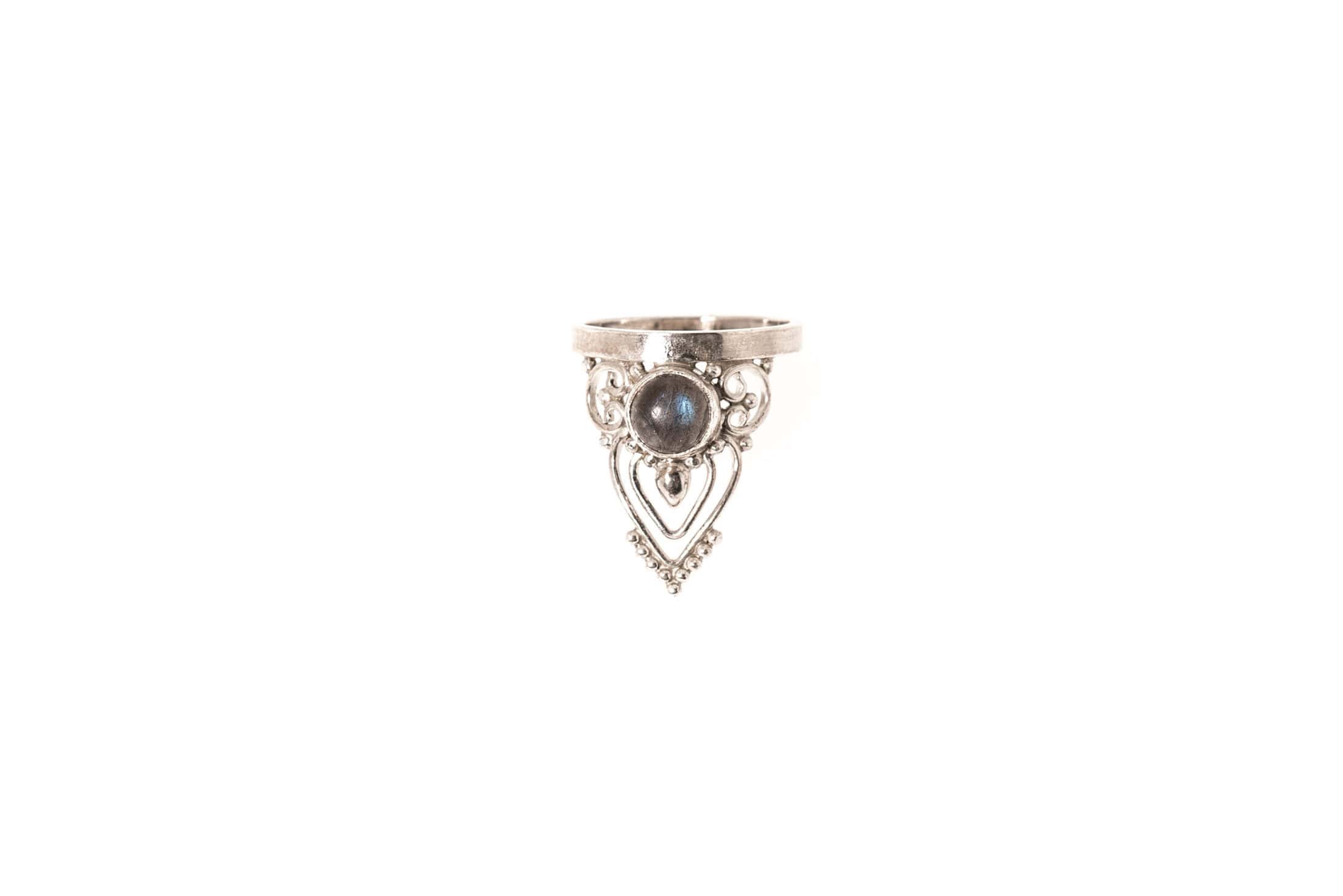Ring Arya Silber mit Labradorit oder Mondstein