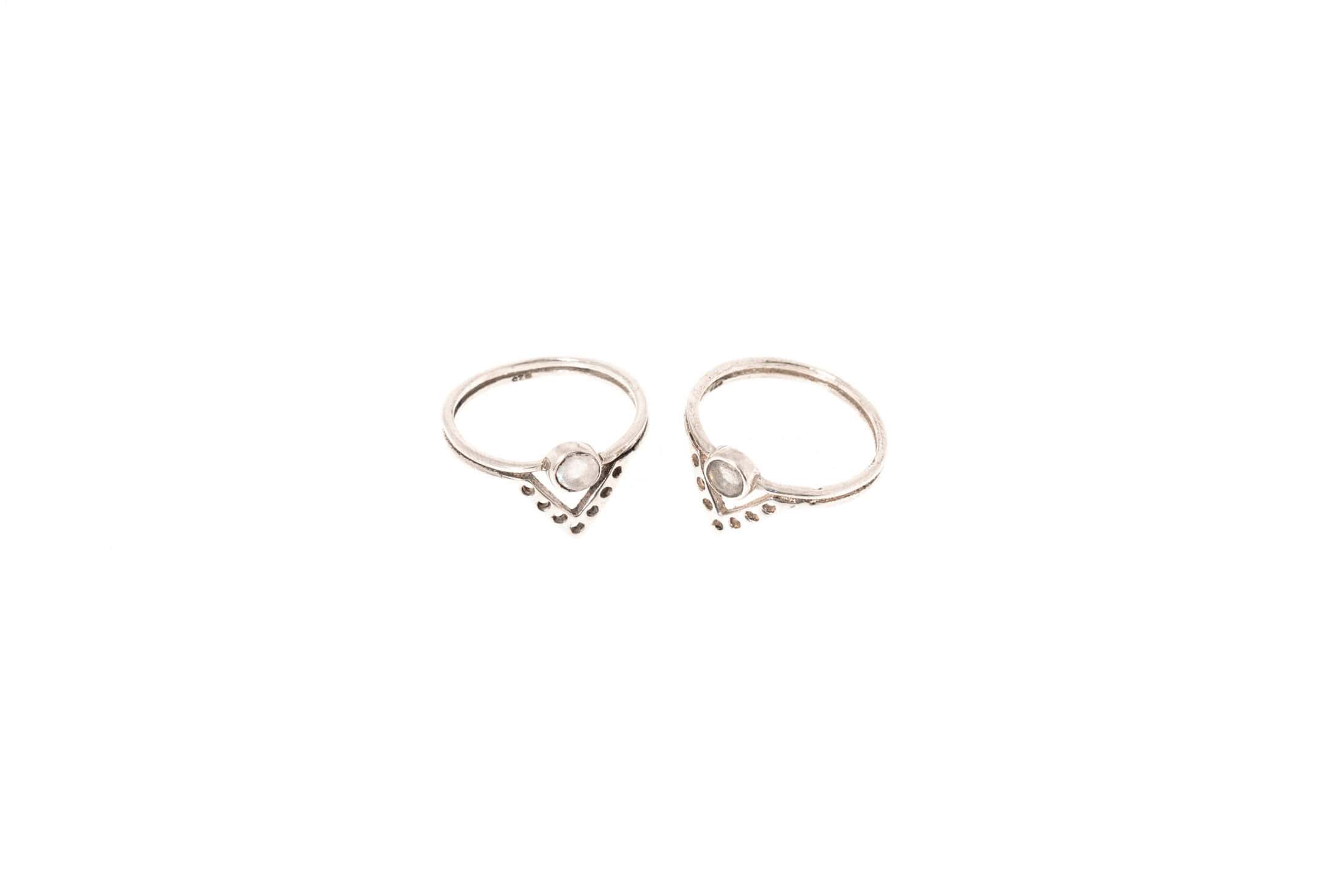 Ring Lumara Silber mit Labradorit oder Mondstein