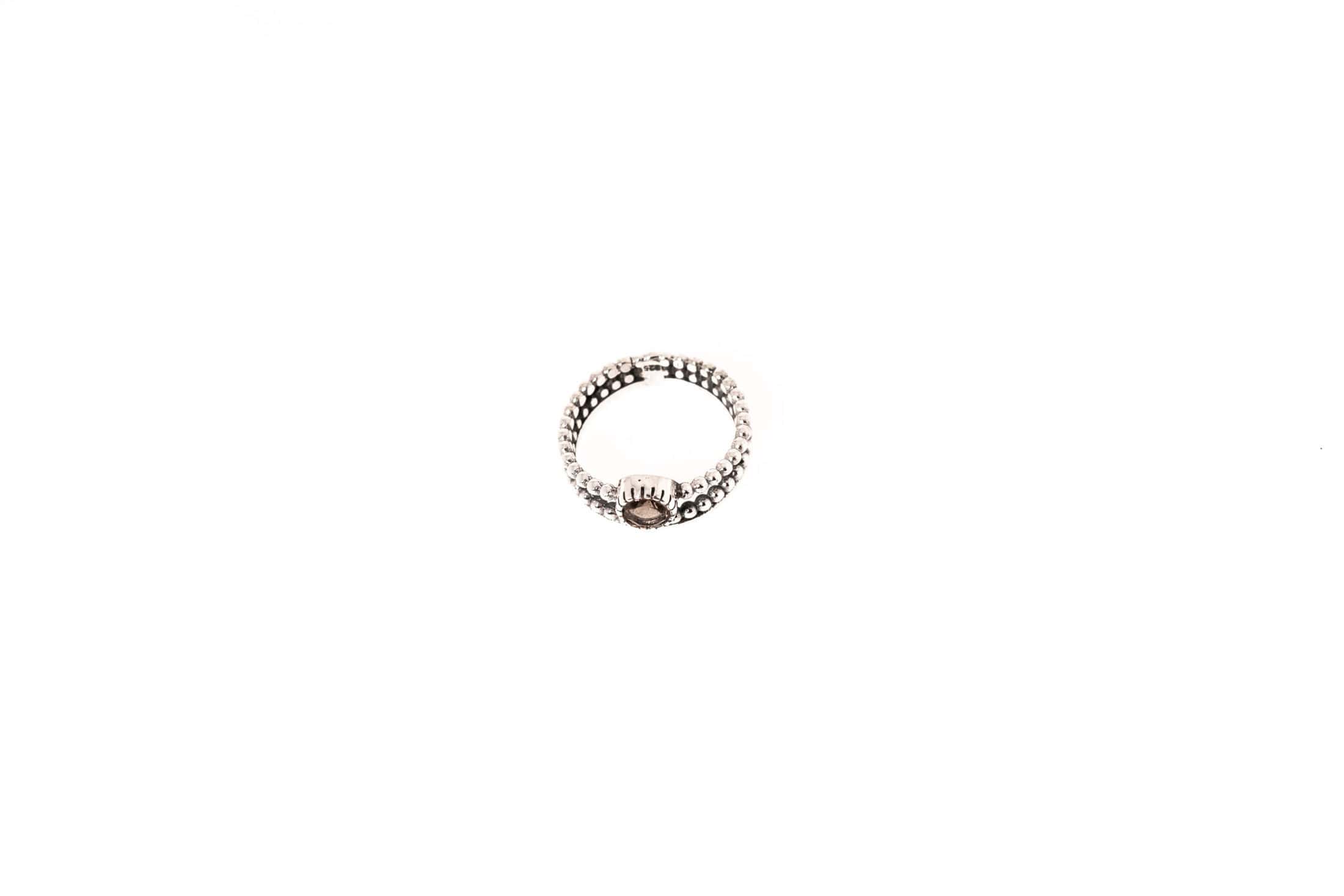 Fingerring aus Silber 925 mit einem kleinen Rauchquarz Halbedelstein S-R19-SQ