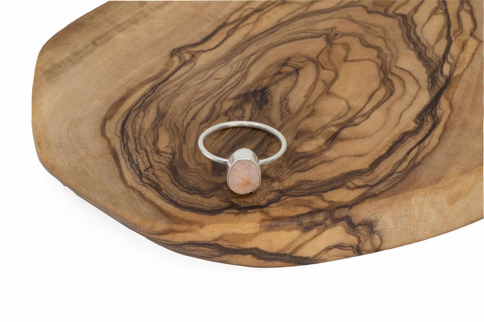 Ring Leva Silber 925 mit Labradorit oder Rosenquarz