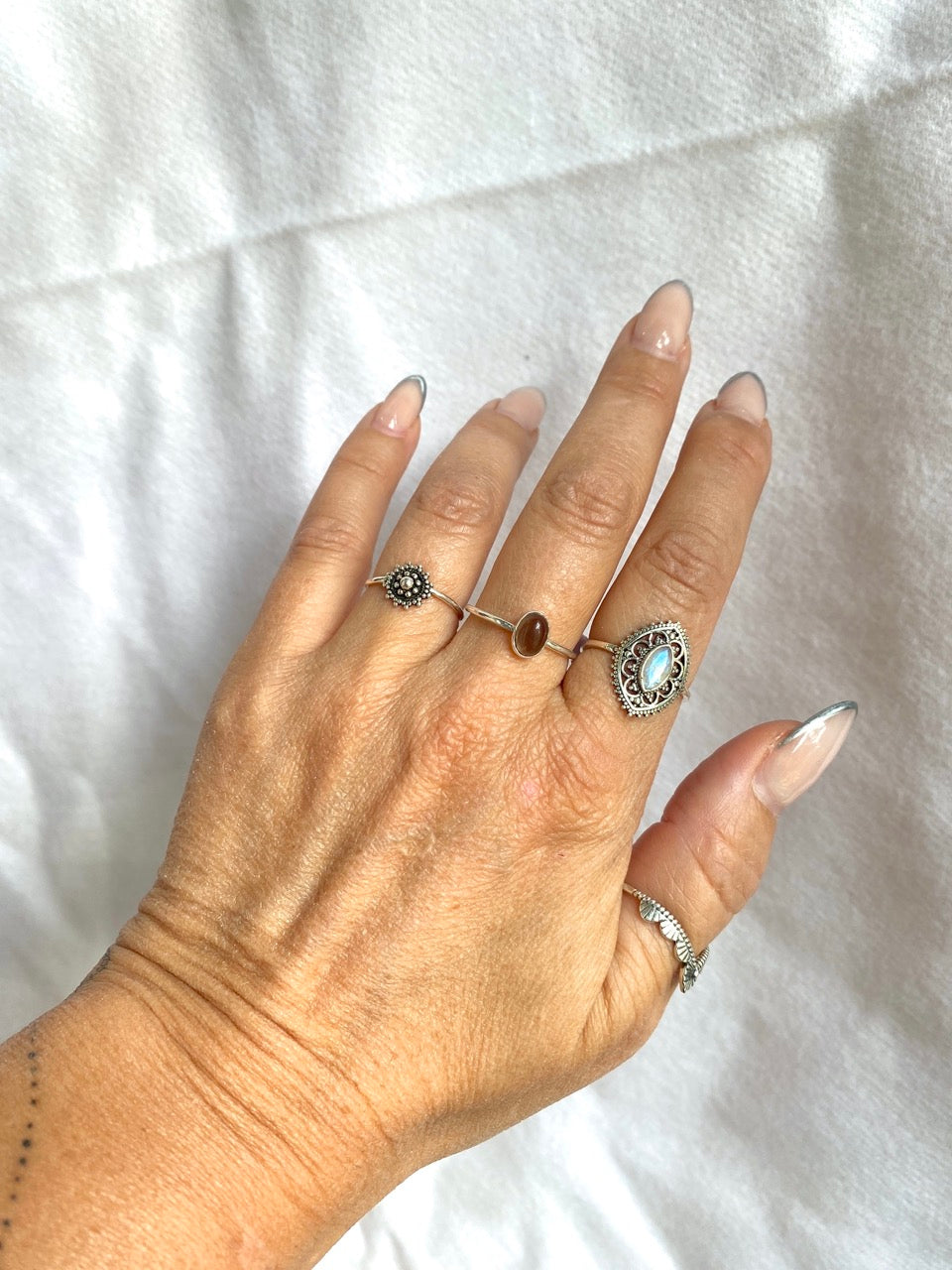 Silber Ring Mondstein