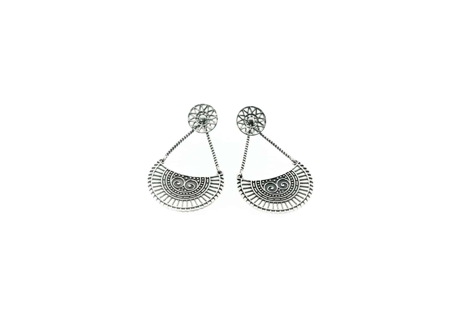 Statement Ohrringe aus 925 Silber mit Tribal Muster – Ethno trifft Eleganz