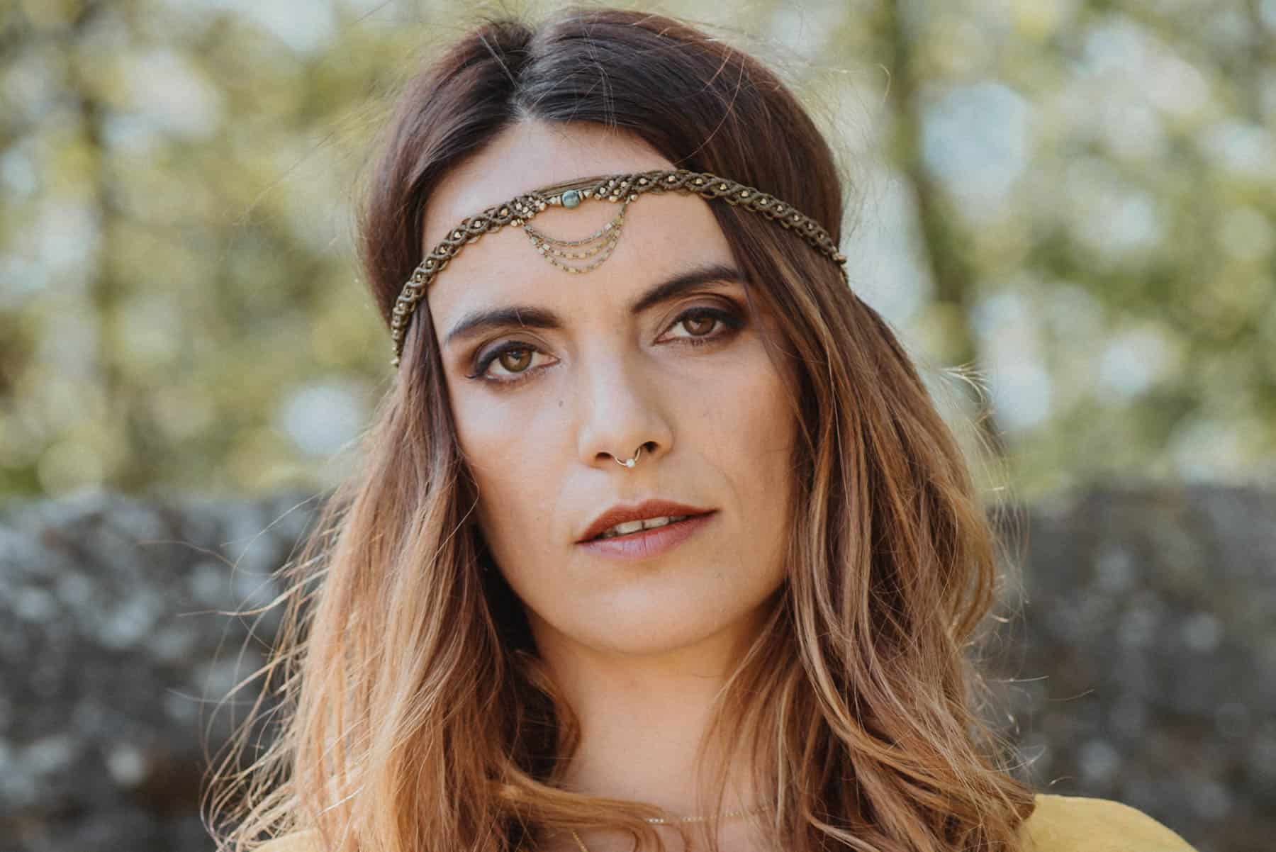 Kopfband Rojana mit Afrikanischem Türkis