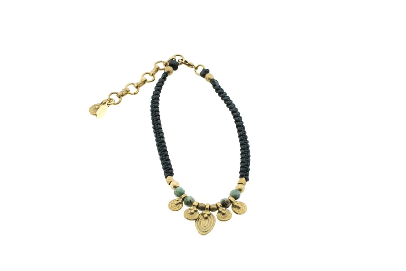Makramee Armband Zara mit Afrikanischem Türkis