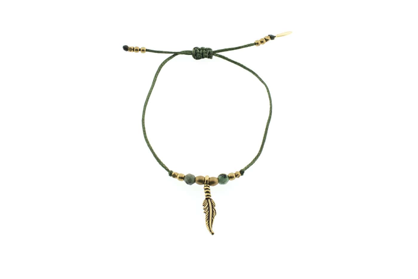Armband Simplicity Feder mit Afrikanischem Türkis