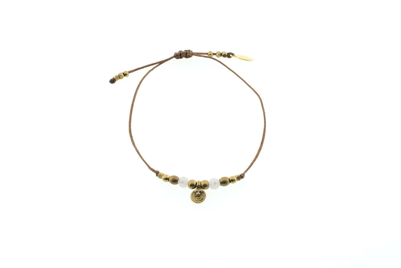 Makramee Armband Simplicity Spirale mit Bergkristall