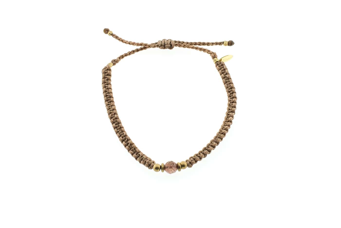 Makramee Armband Laya mit Rubin Quarz