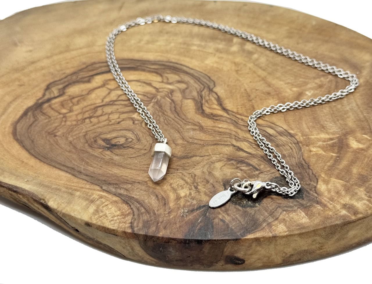 Handgemachte Edelstein-Halskette – Naturkristall Schmuck in Silberfassung