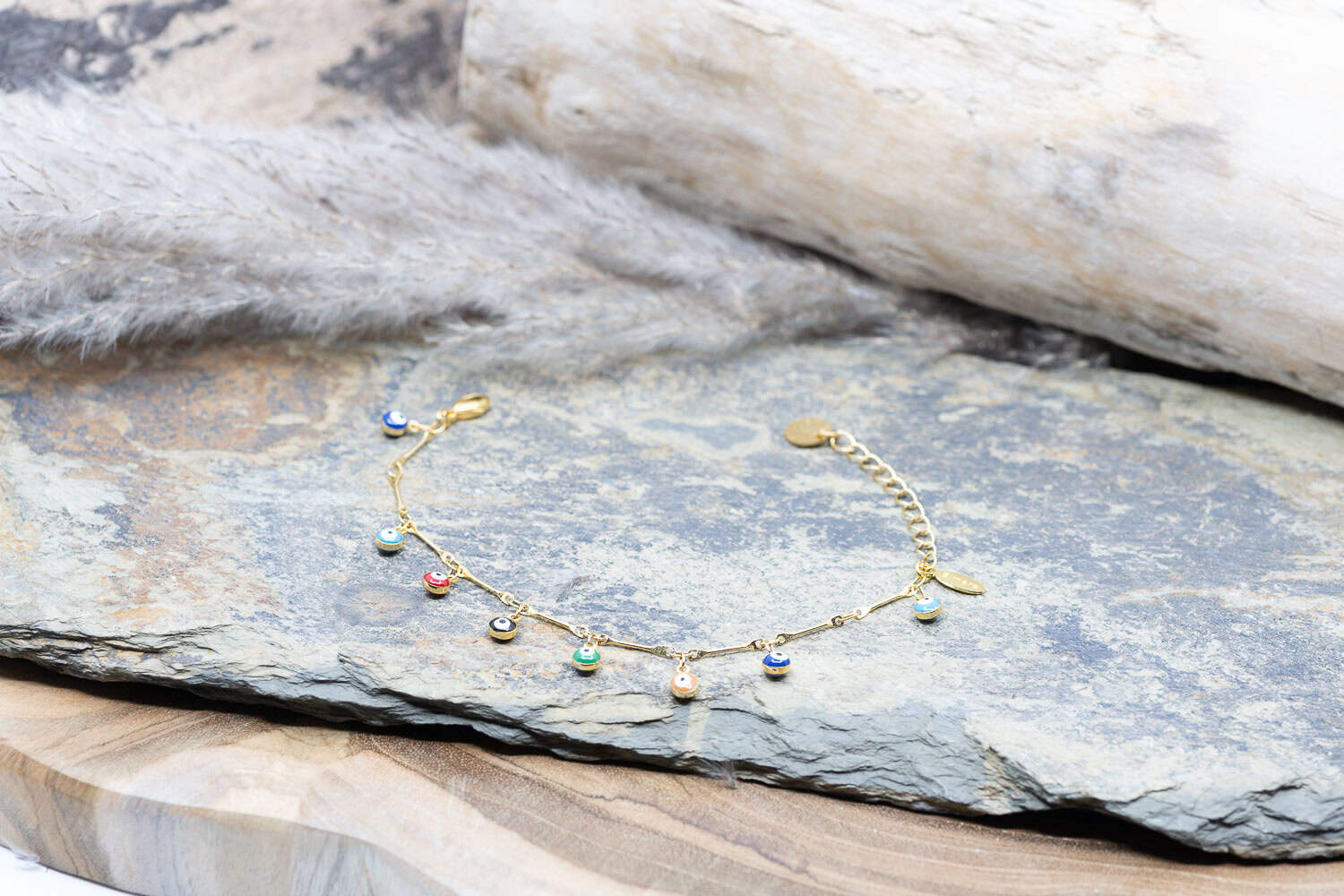 Armband Guard – 24k vergoldet mit farbigen Wisdom Eyes