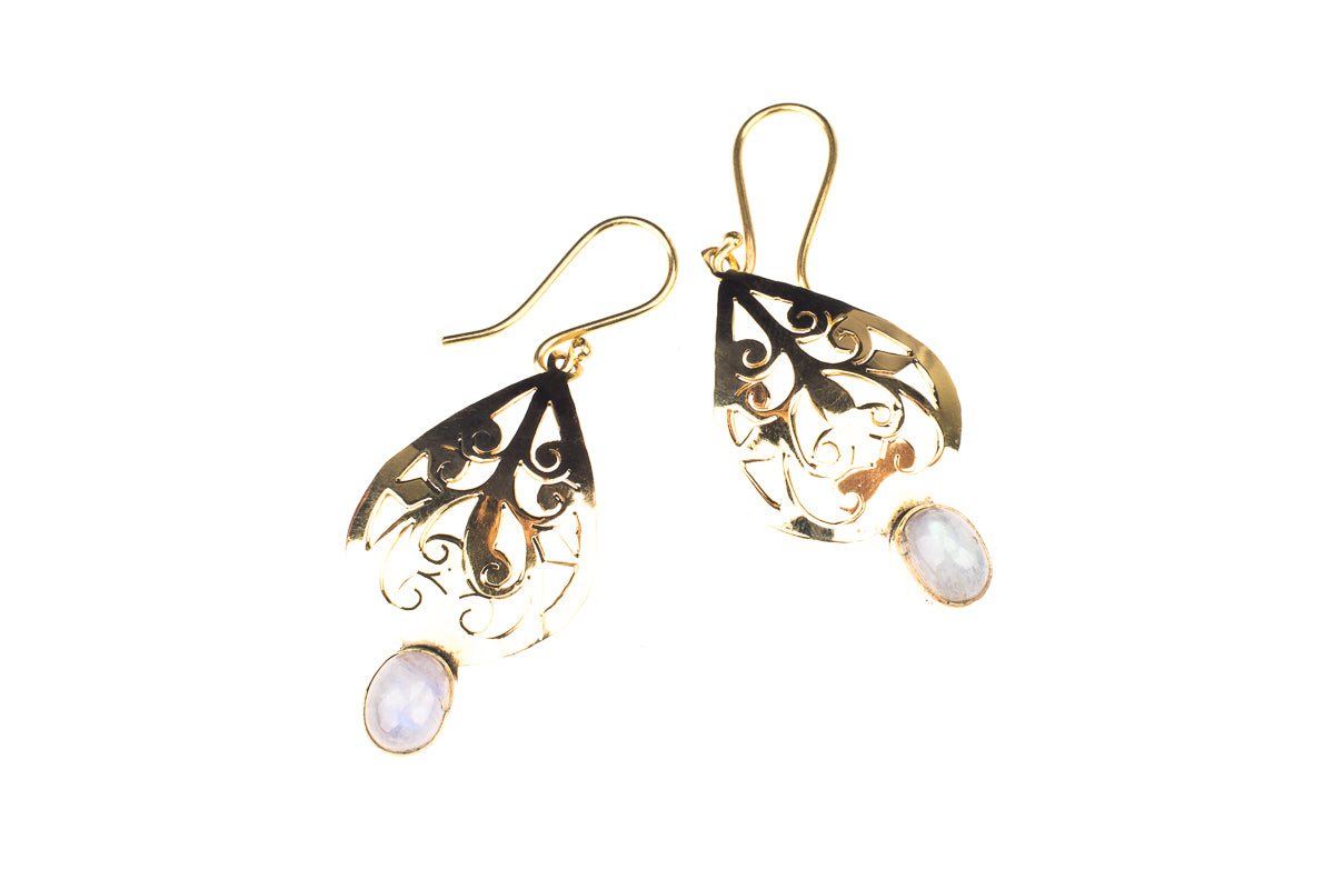 Messing mit einem Halbedelstein roten Jaspis/Labradorit/Lapis Lazulith/Mondstein/Onyx