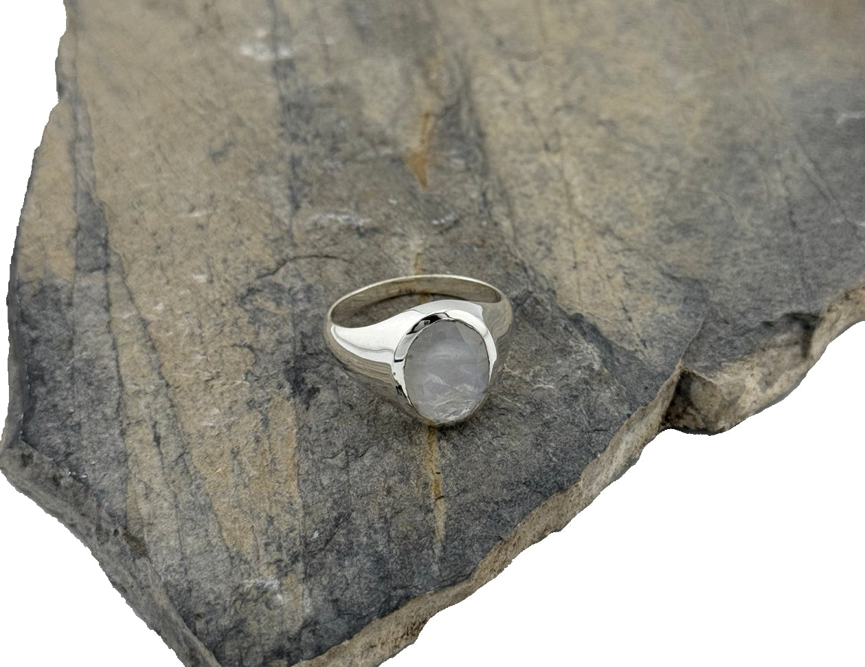 Herrenring Silber Mondstein