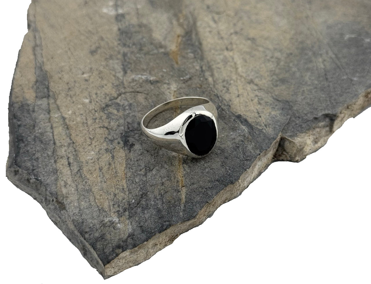 Herrenring Silber Onyx