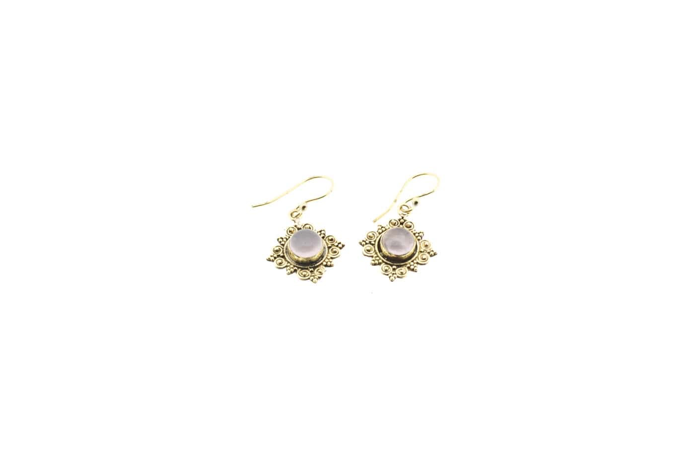 Earring Reverie with Moonstone or Rose Quartz