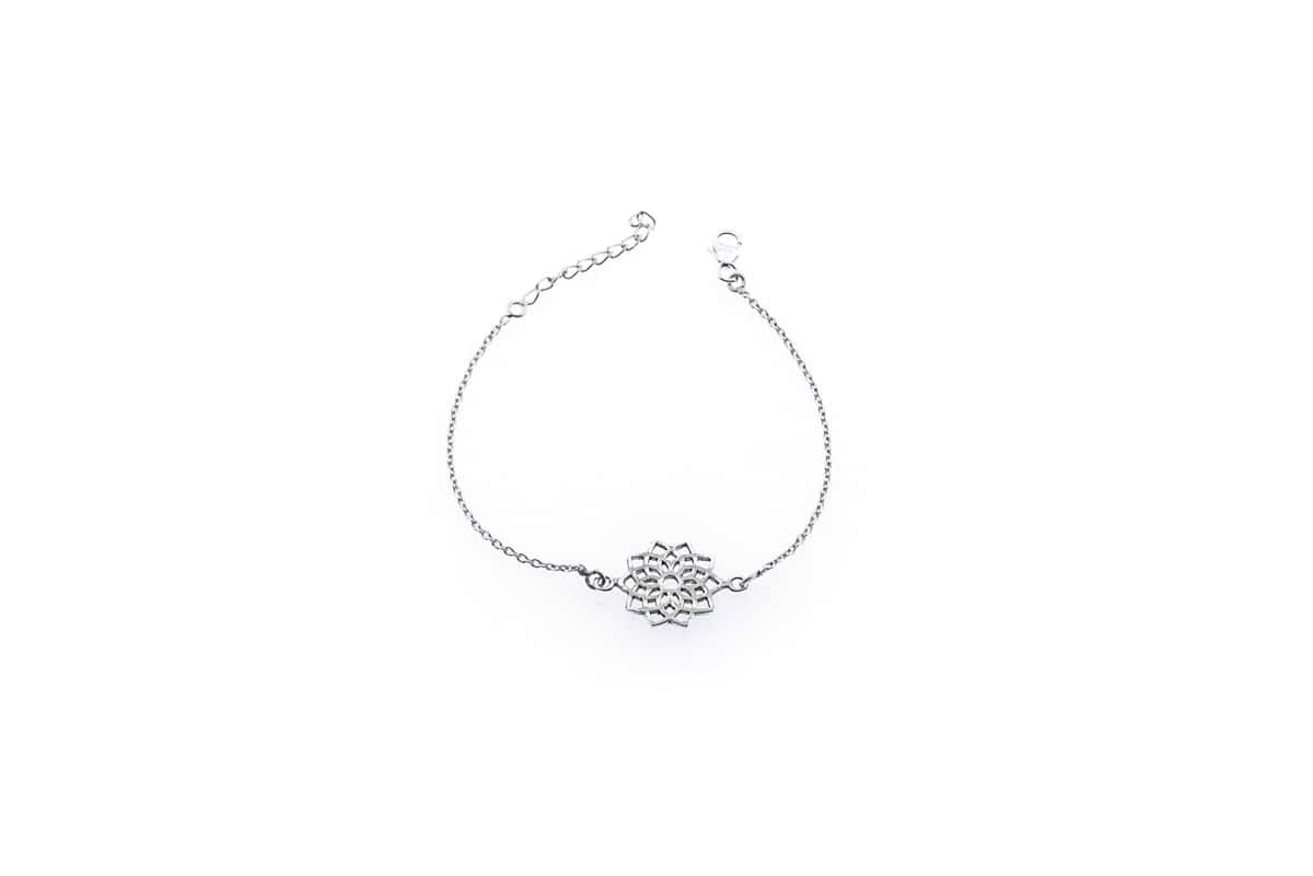 Armband aus Silber 925 mit Kronen-Chakra