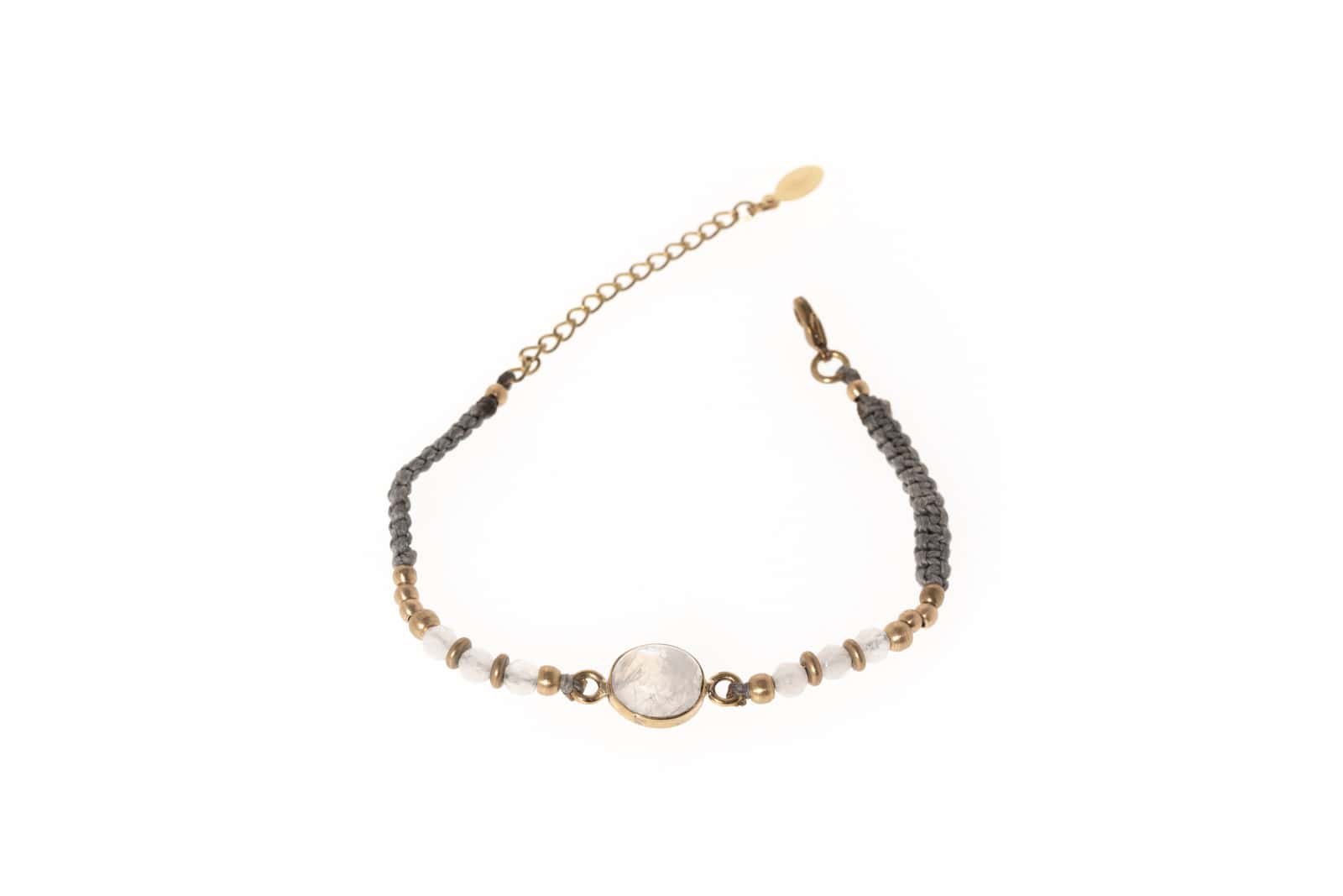 Makramee Armband Free Spirit mit Halbedelstein Mondstein 