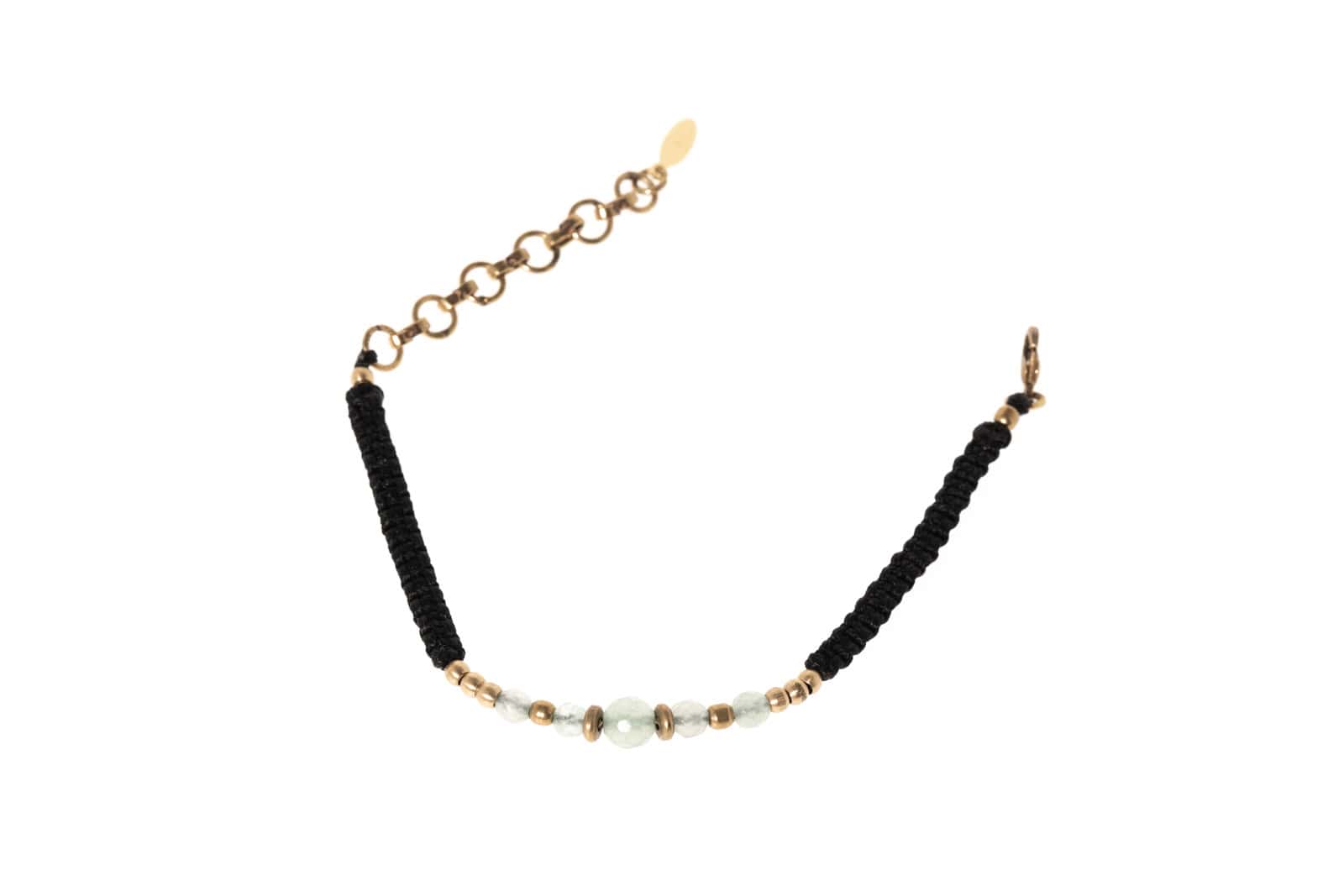 Makramee Armband mit Messing und Halbedelstein Aventurin