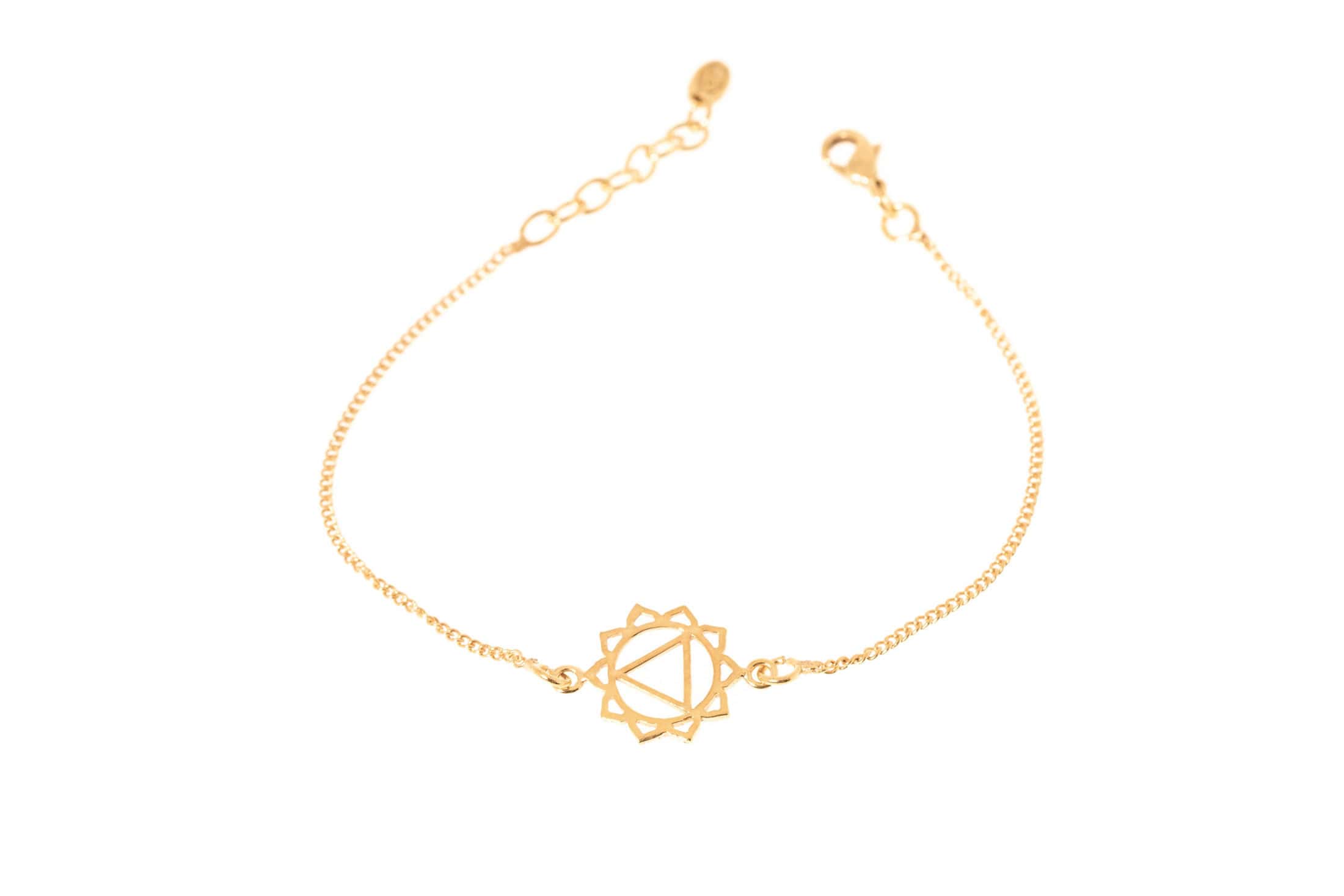 Armkette Messing 24K vergoldet mit Solarplexus-Chakra Symbol