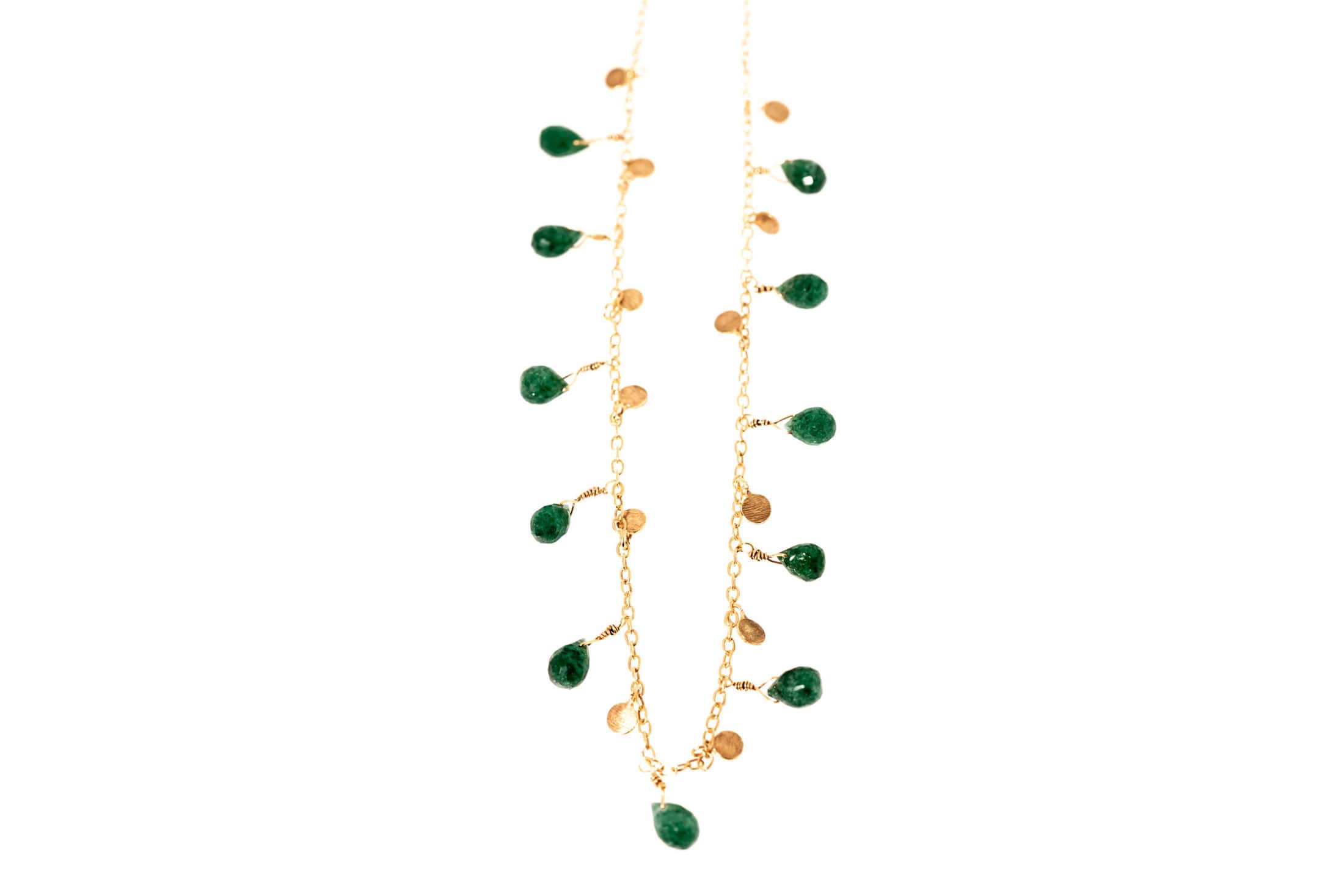 Collier Prana plaqué or avec aventurine