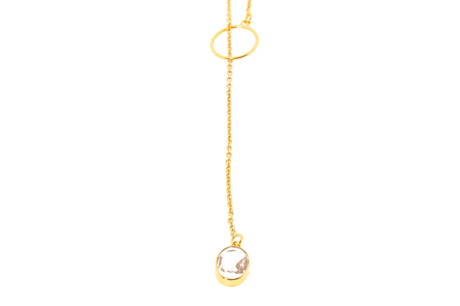 Necklace Vera 24k gold-plated with rock crystal