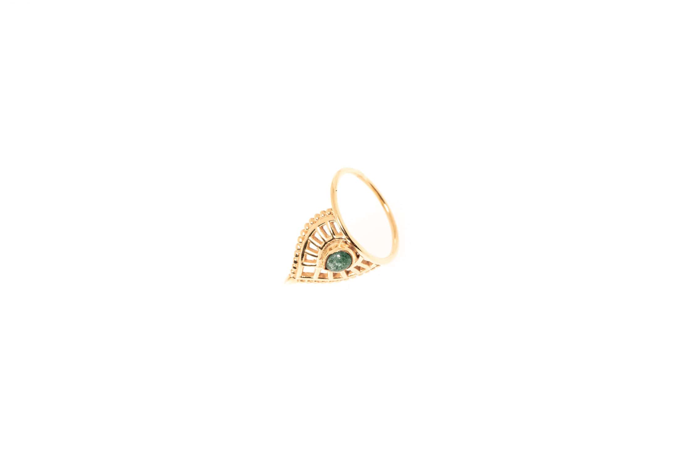 Bague Elara plaquée or avec pierre semi-précieuse