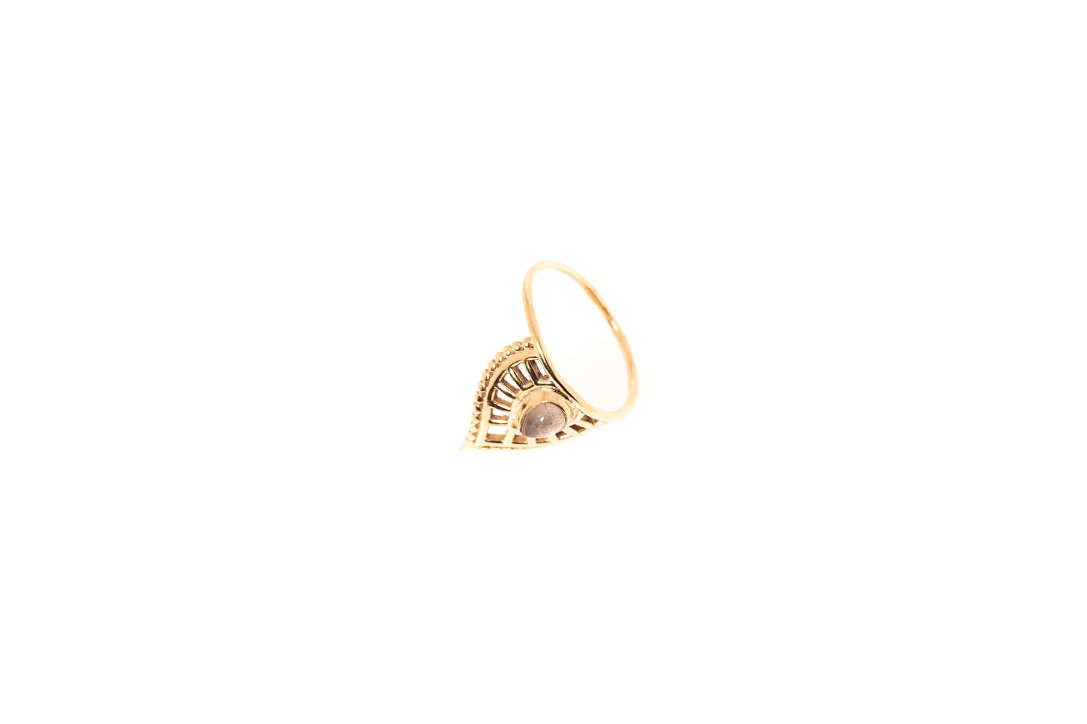 Bague Elara plaquée or avec pierre semi-précieuse