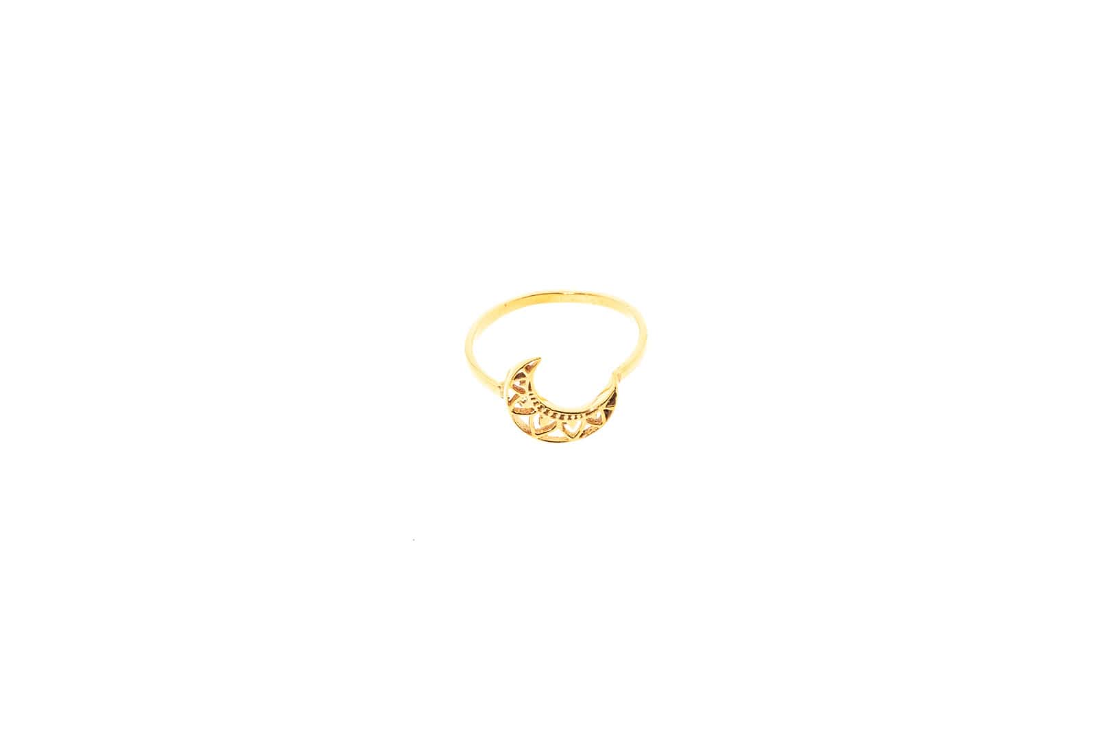 Ring Halbmond aus Messing 24k Vergoldet G-R42